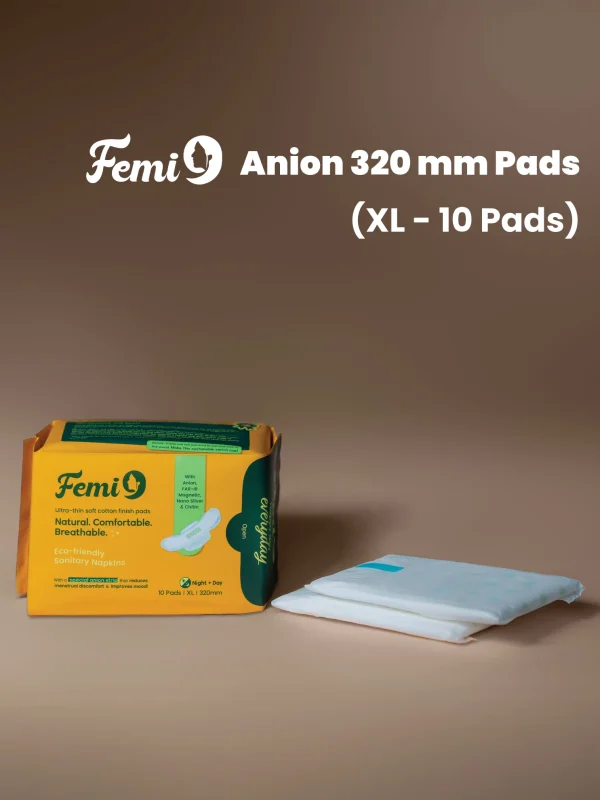 Femi9 Anion Sanitary Napkins|320mm|XL-10 Pads|Cotton pads