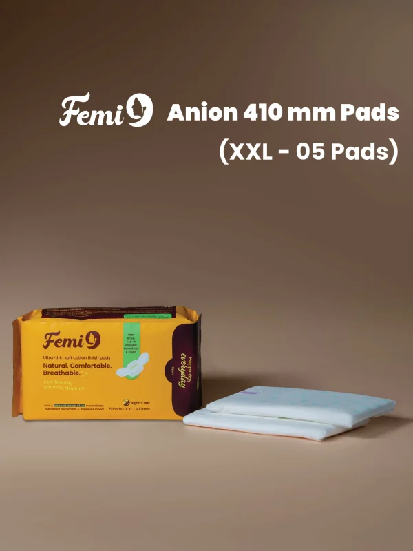 Femi9 Anion Sanitary Napkins|410mm|XXL-5 Pads|Cotton pads