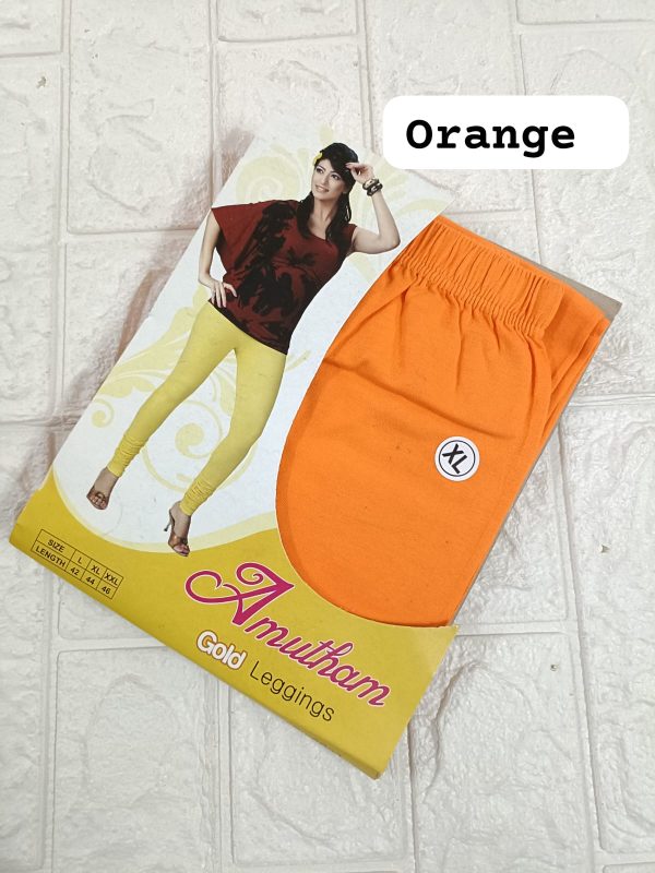 orange colour 4 way lycra leggings