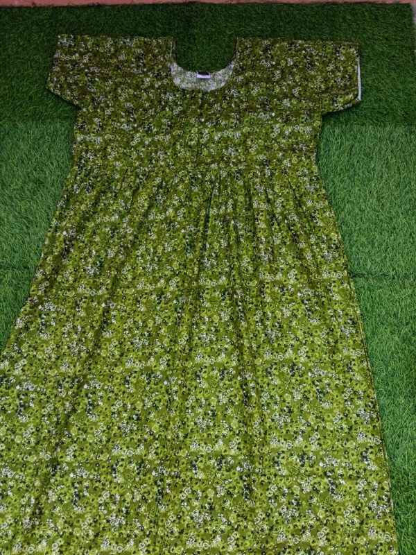 Pure cotton nighty green colour (order minimum 4 piece)