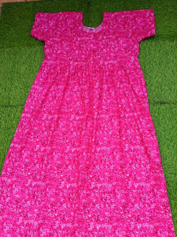 Pure cotton nighty pink colour (Order minimum 4 piece)