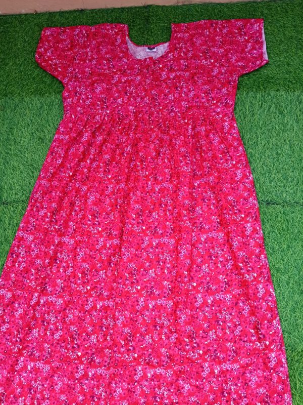 Pure cotton nighty pink colour (Order minimum 4 piece)